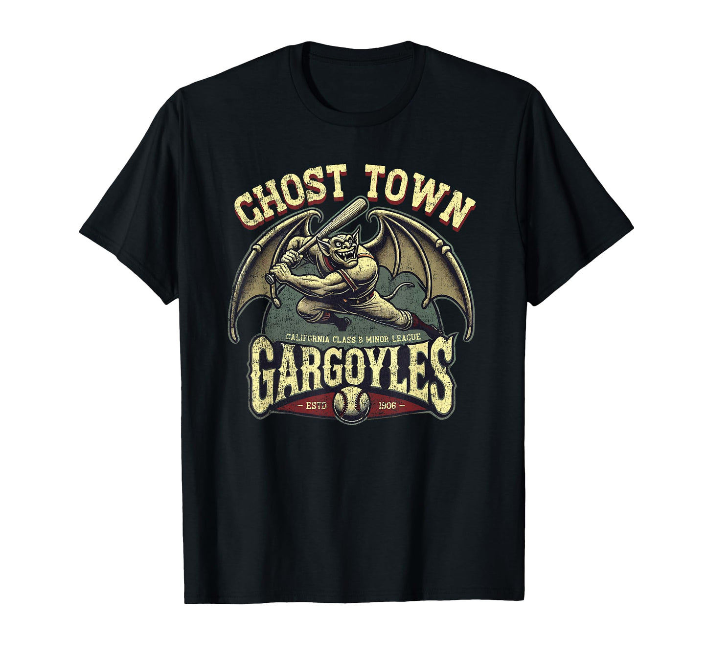 Halloween Ghost Town Gargoyles Minor League Baseball T-Shirt