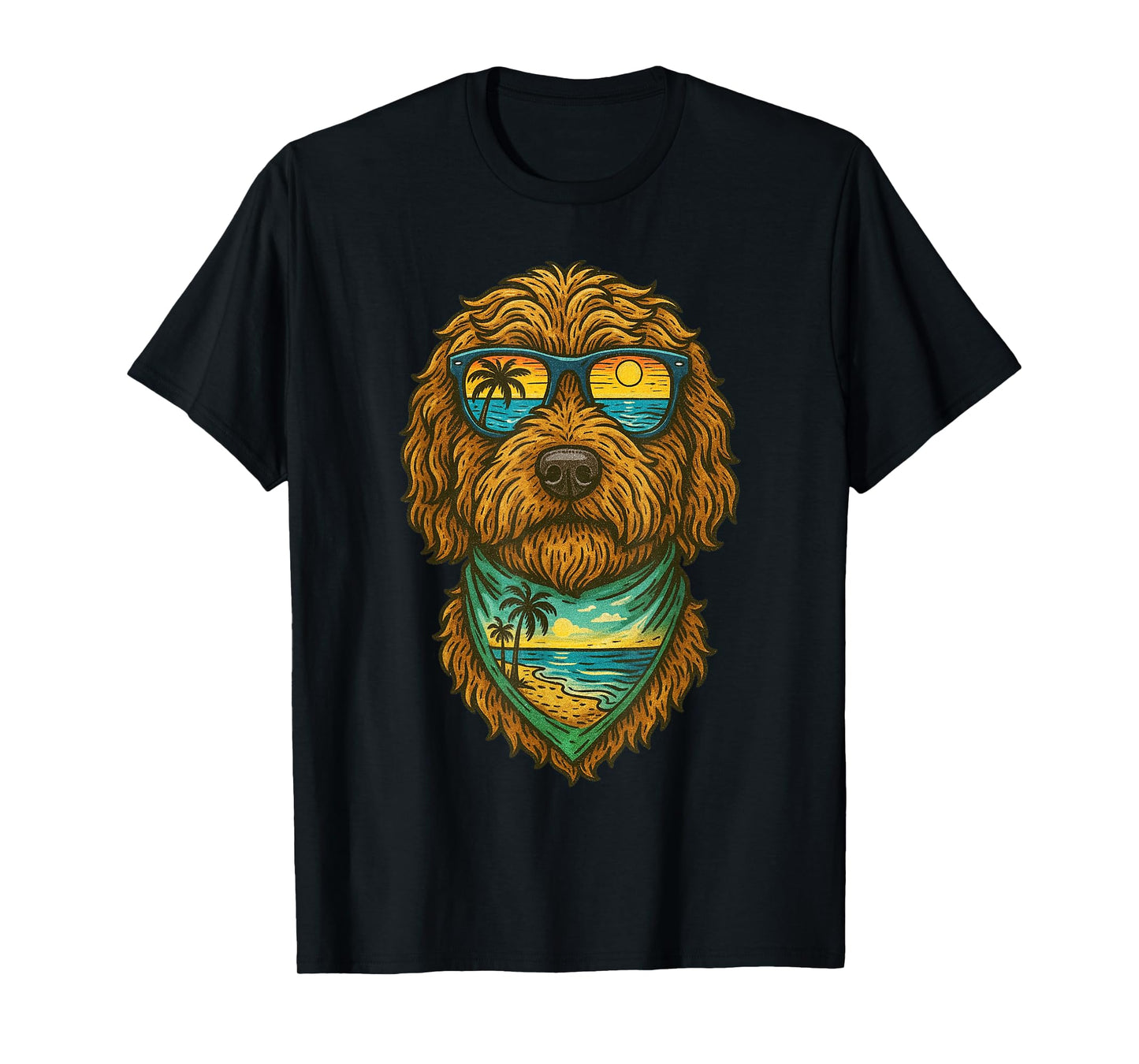 Summer Goldendoodle Dog Beach Sun Cool Goldendoodle Beach T-Shirt