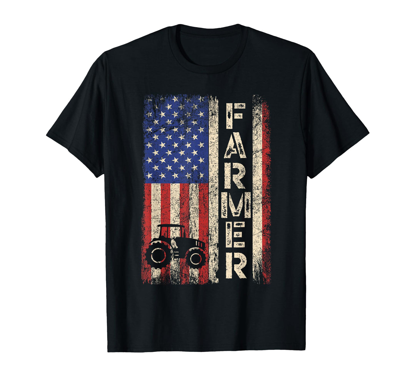 Farmer Tractors USA American Flag Patriotic Farming Gifts T-Shirt