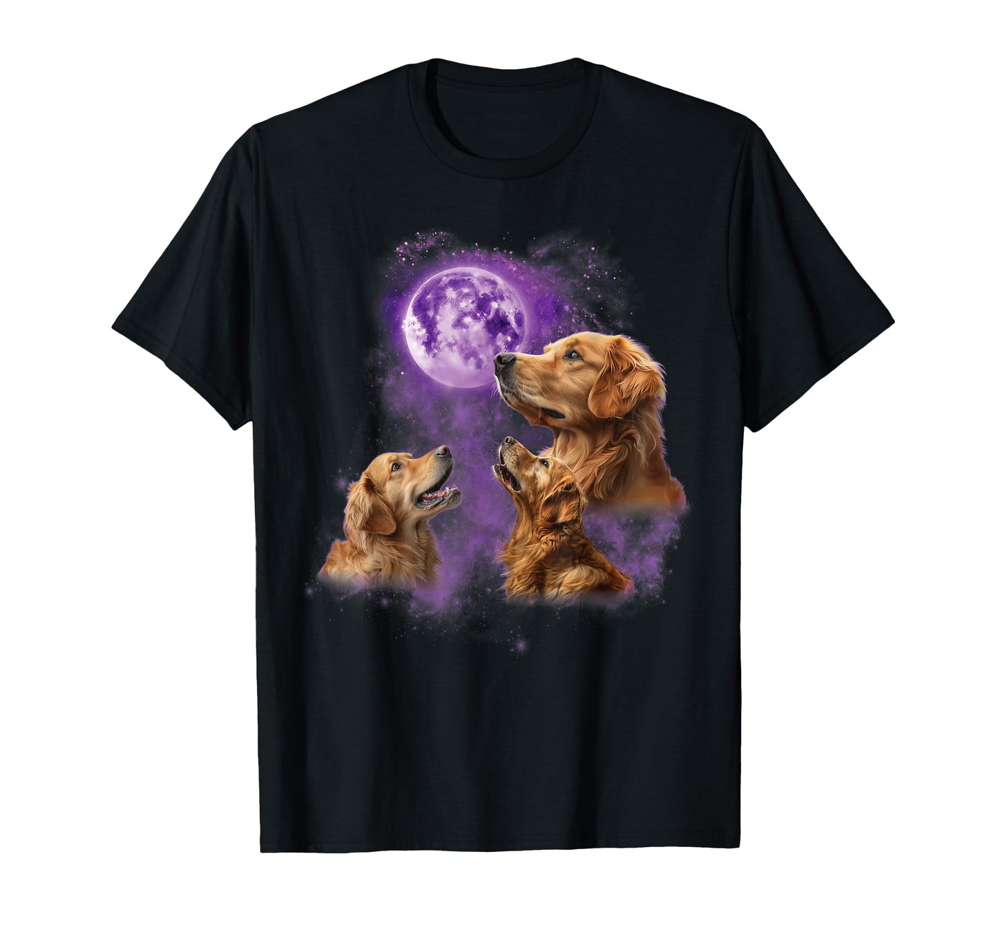 Funny Golden Retriever T Shirt - Howling at the Moon T-Shirt