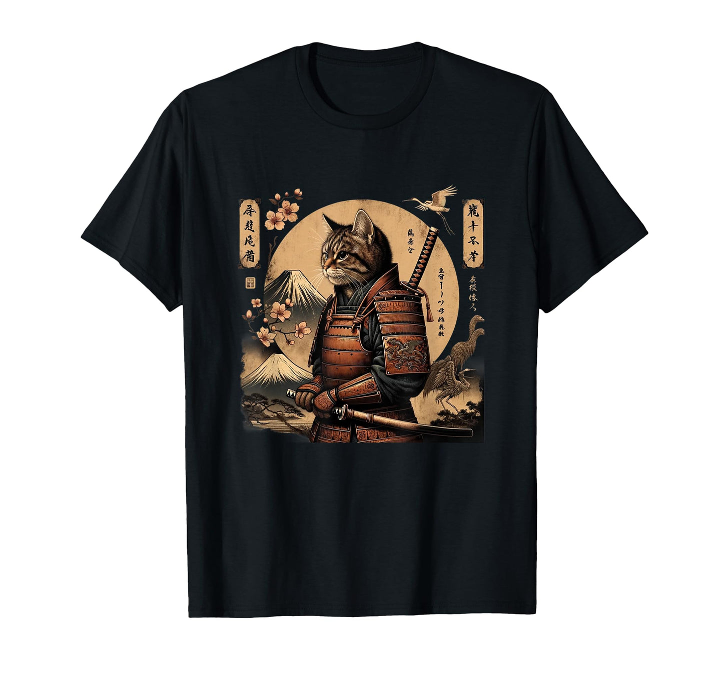 Samurai Cat Ninja Aesthetic Japanese Katana Tokyo culture Men Women Girls Kids T-Shirt