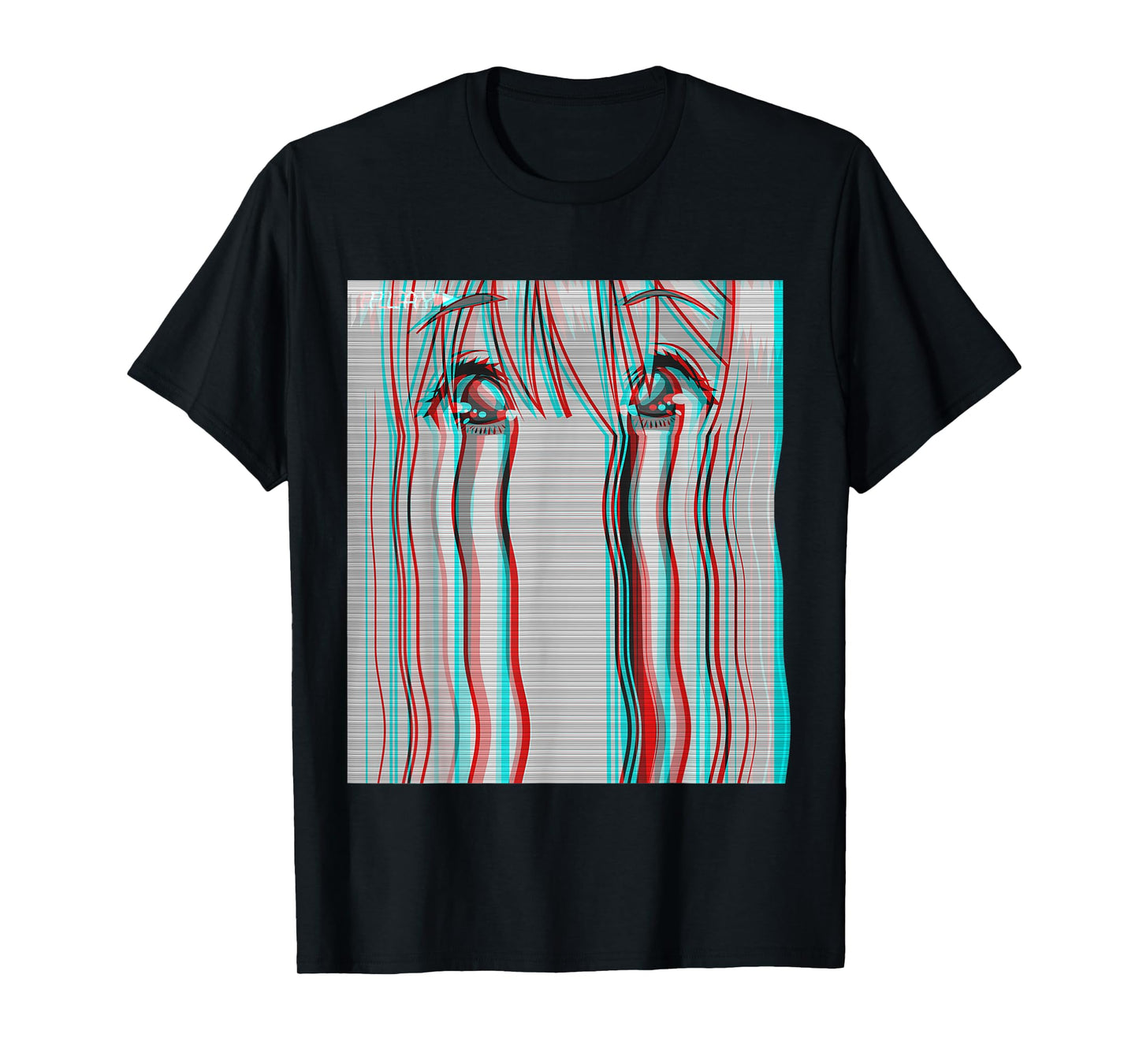 Vaporwave Aesthetic Sad Anime Girl Eyes Eboy Egirl Harajuku T-Shirt