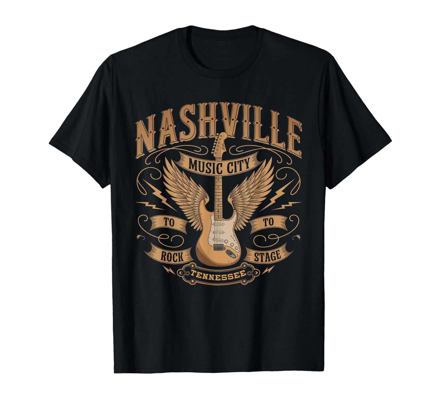 Nashville Music City Tshirt Women Men Tennessee Rock Country T-Shirt