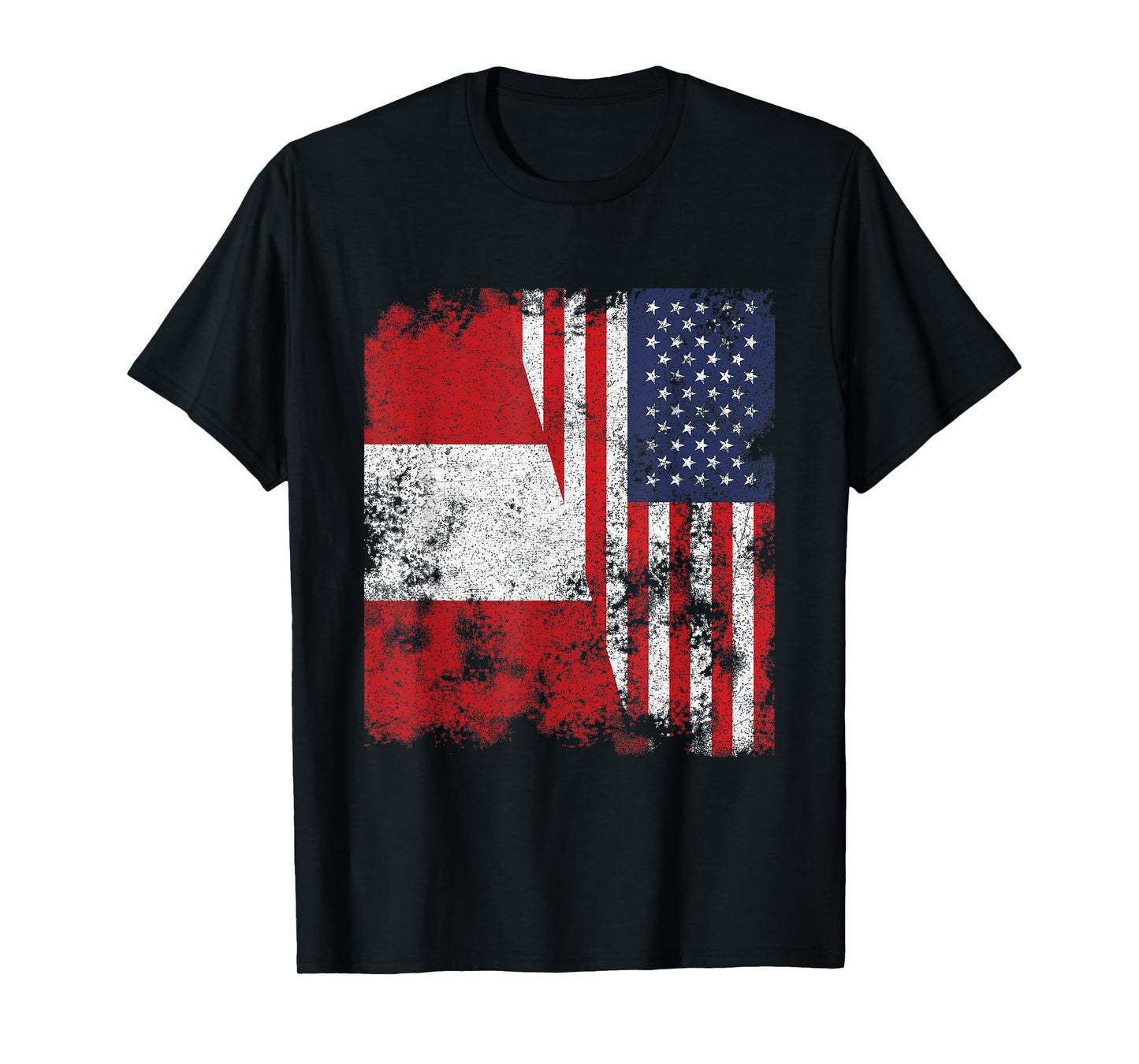 Peru USA Flag Distressed - Half American T-Shirt