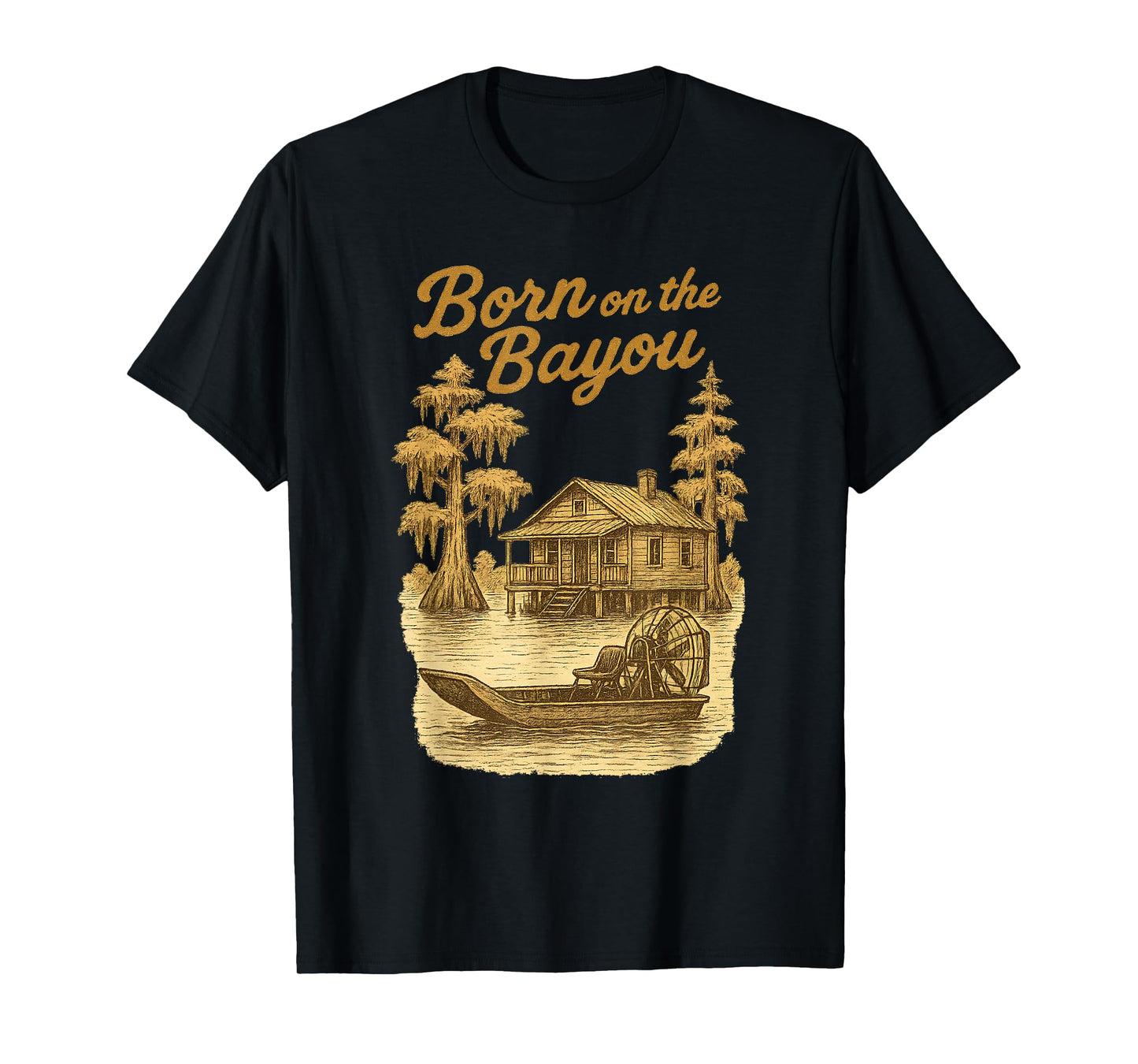 Vintage Louisiana Southern Country Pride Born on the Bayou T-Shirt