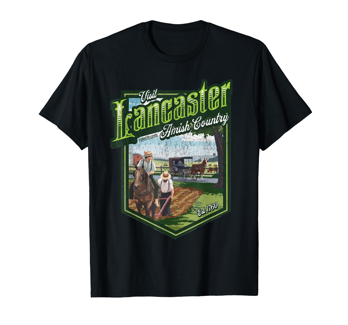 Visit Lancaster Pennsylvania Amish Country Est 1760 Logo T-Shirt