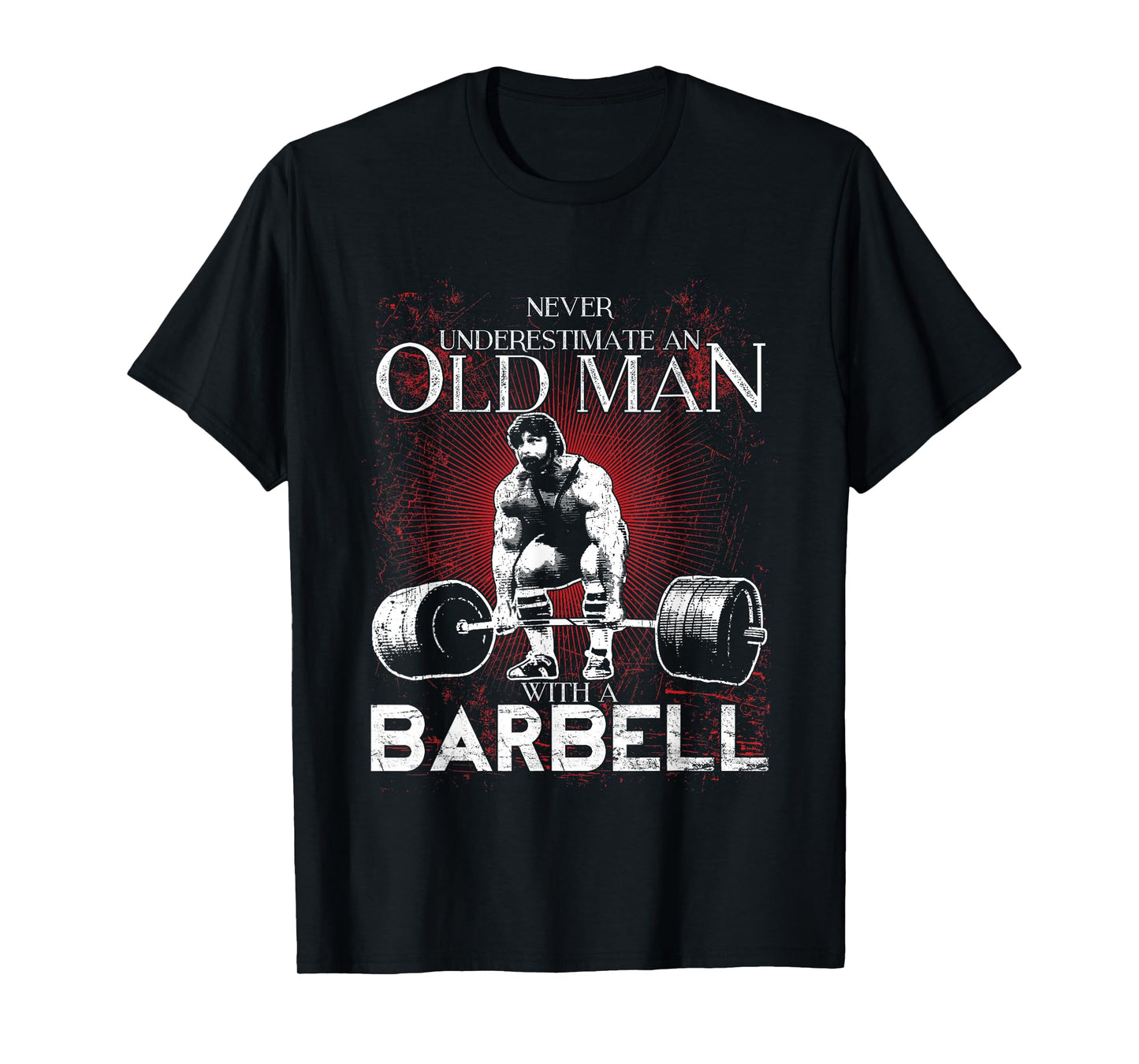 Old Man Barbell Powerlifting Tee T-Shirt