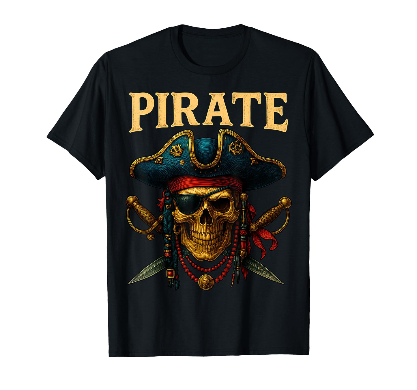 HUGvyn Halloween: Pirate Skull Crossbones Skeleton Kids Boys T-Shirt