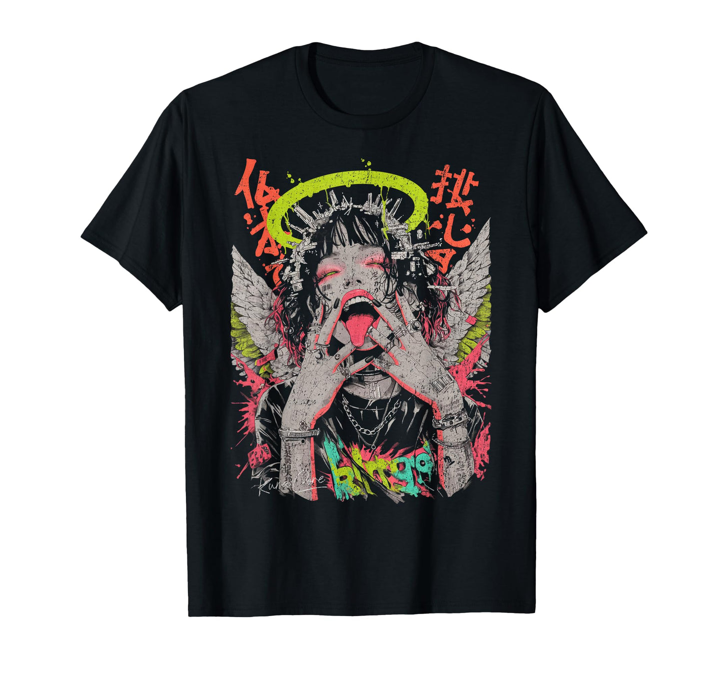 Japanese Streetwear Cyberpunk Y2K Techwear Retro Manga Anime T-Shirt