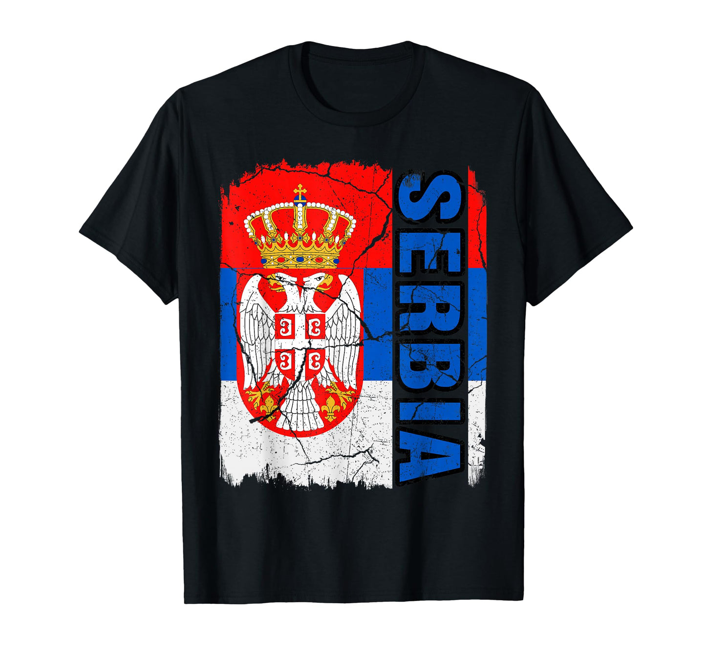 Vintage Serbian Flag Serbia Pride Roots Heritage Gift T-Shirt