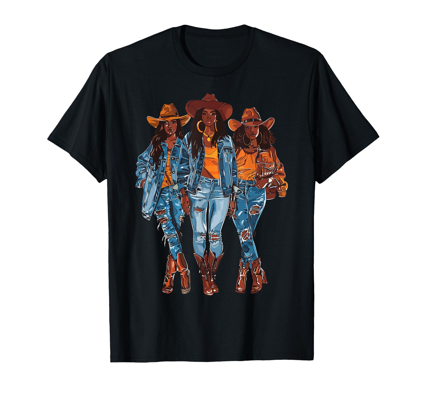 Black Cowgirl Vibes Melanin Black History Texas T-Shirt