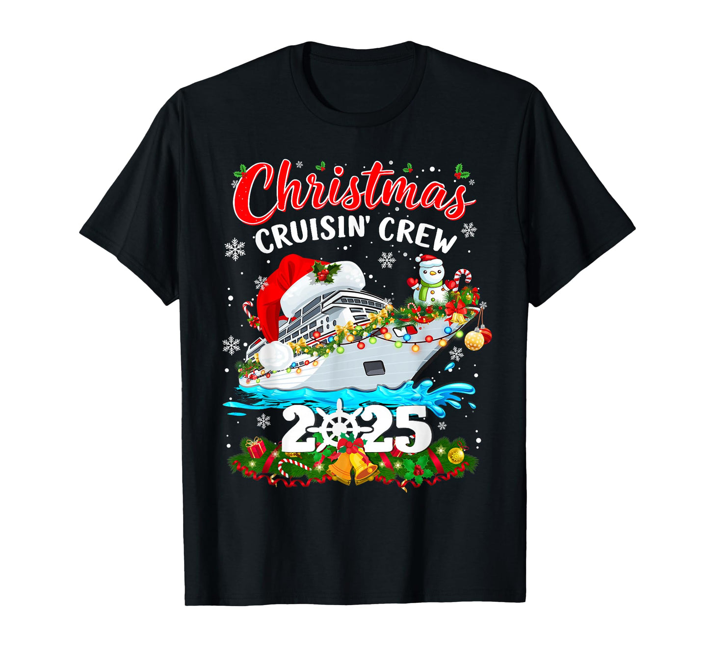 Christmas Cruisin Crew 2025 Matching Family Cruise Holiday T-Shirt