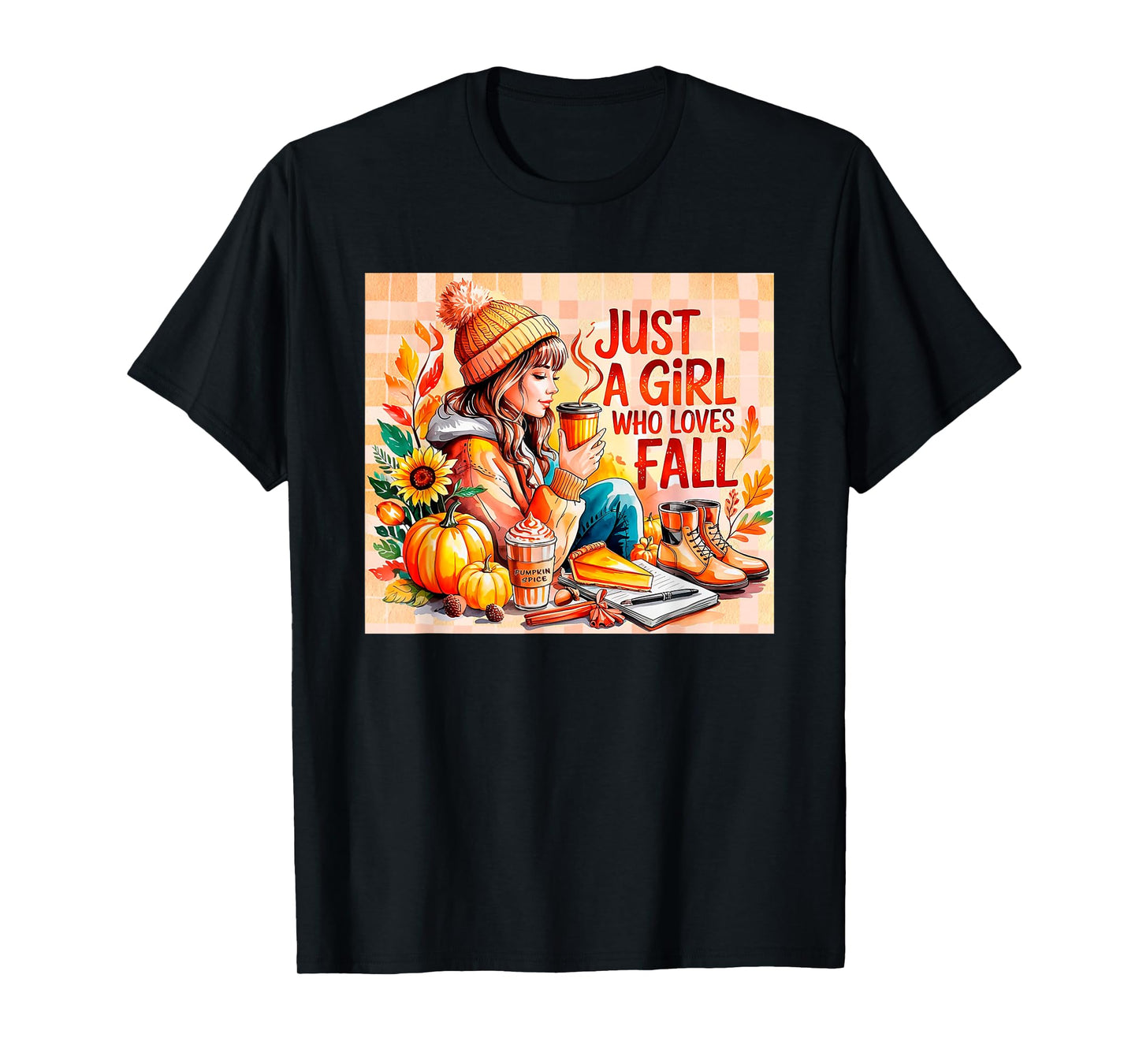 Just a Girl Who Loves Fall Autumn Coffee Pumpkin Spice Fall T-Shirt