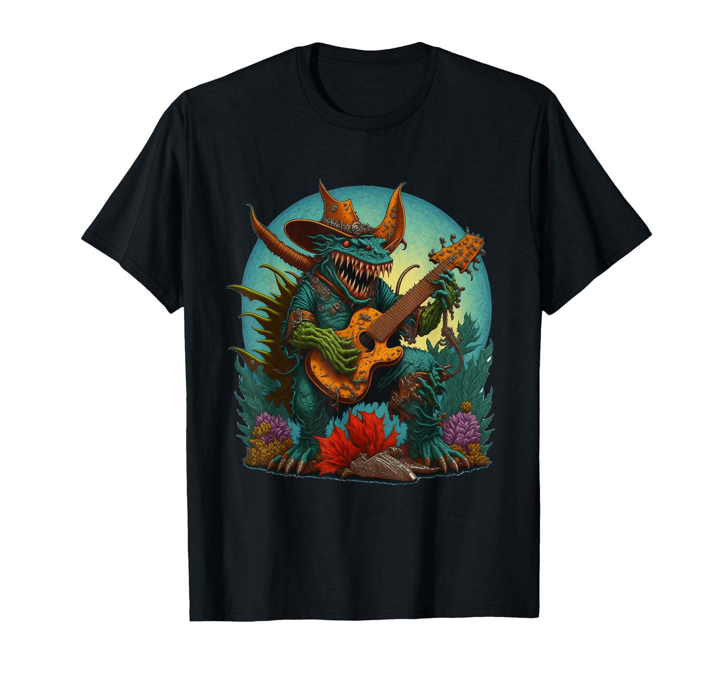 Hodag Country Fest Cowboy Hat Guitar Monster for Music Fans T-Shirt