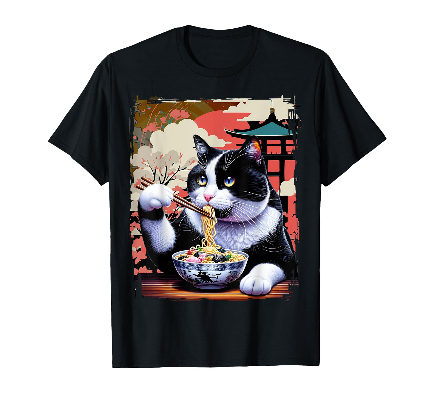 Japanese Art and Japan Cat and Ramen T-Shirt