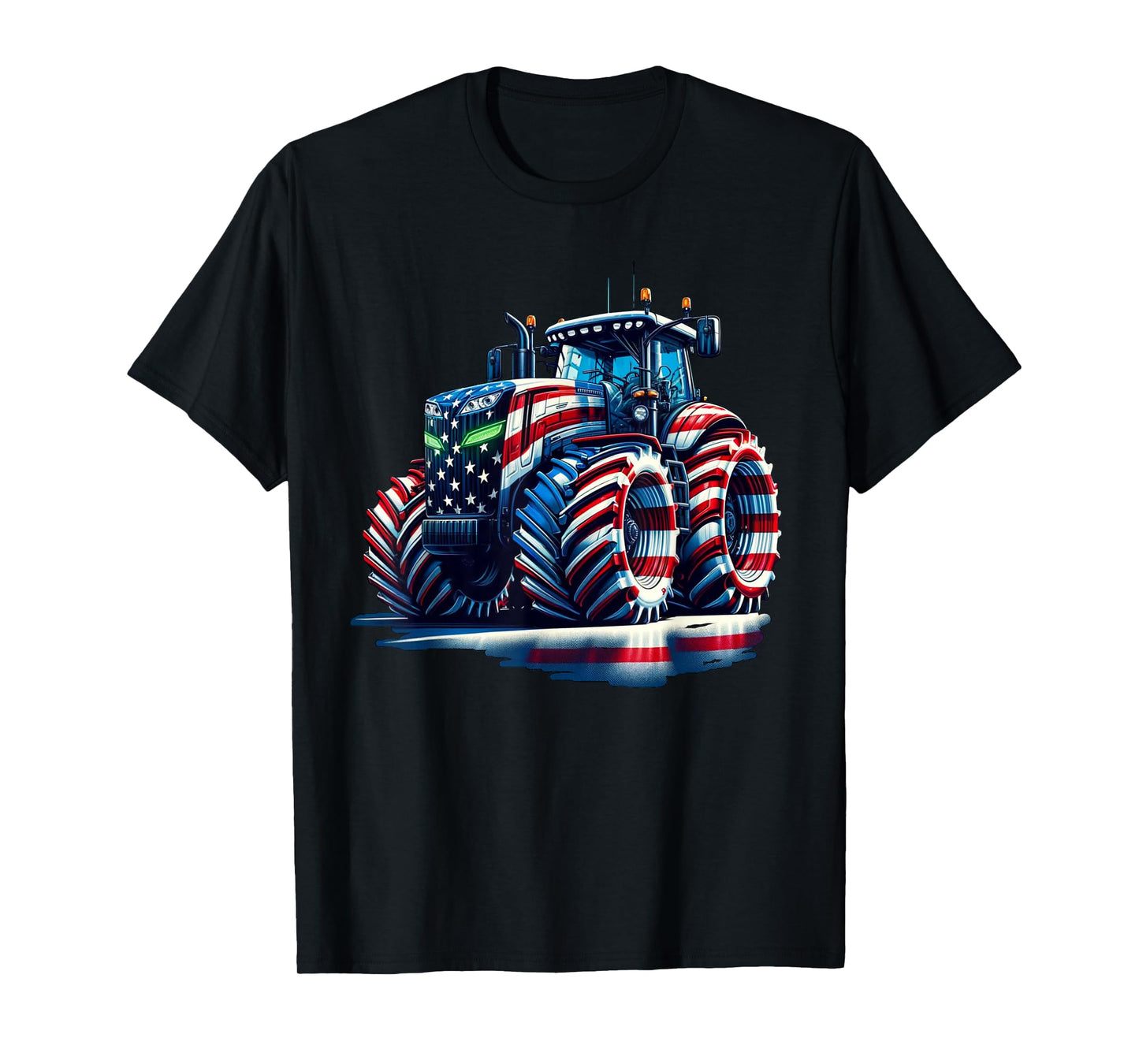 Patriotic Tractor American Flag T-Shirt