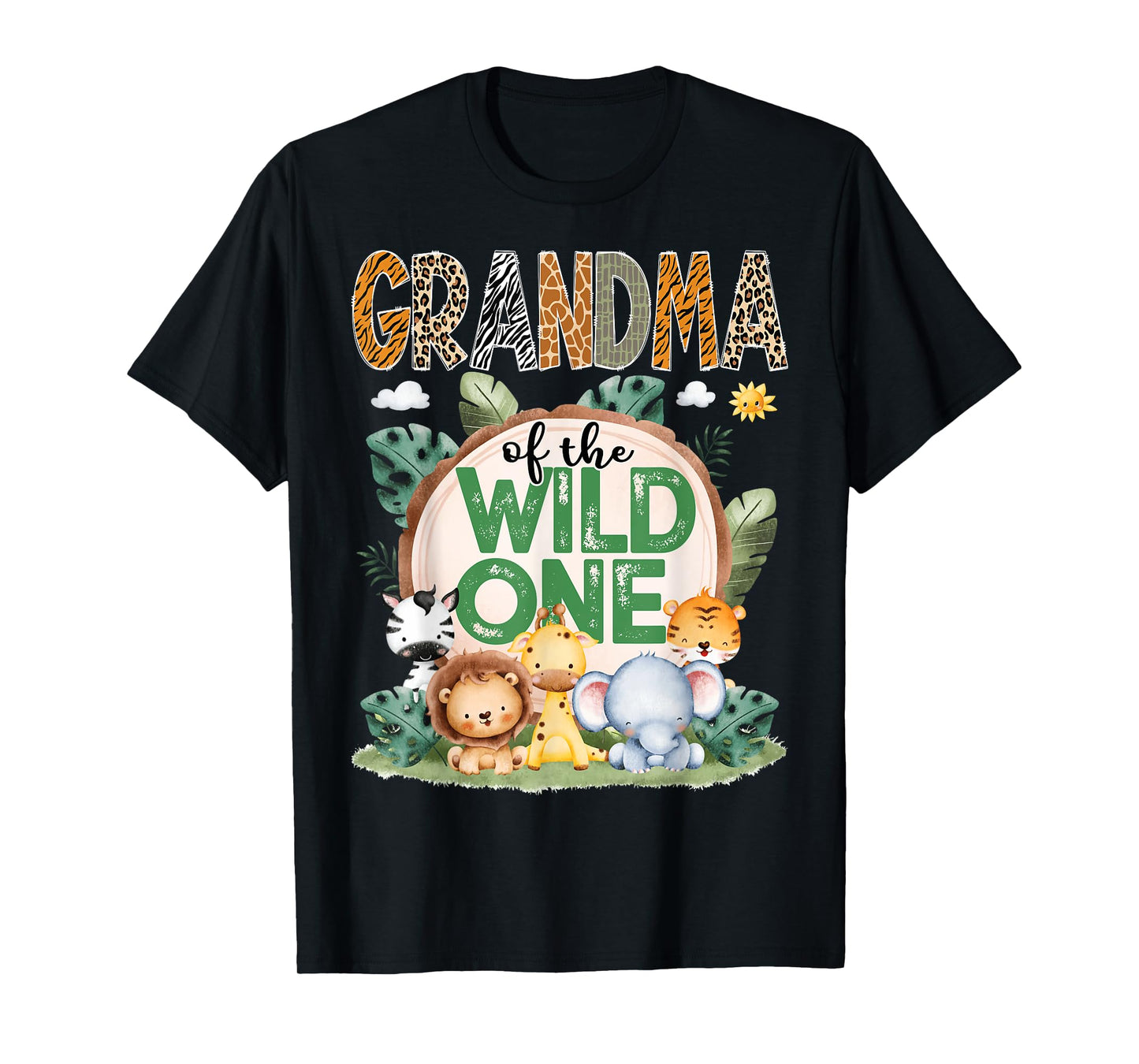 Grandma Of The Wild One Safari Jungle 1St Birthday Party T-Shirt