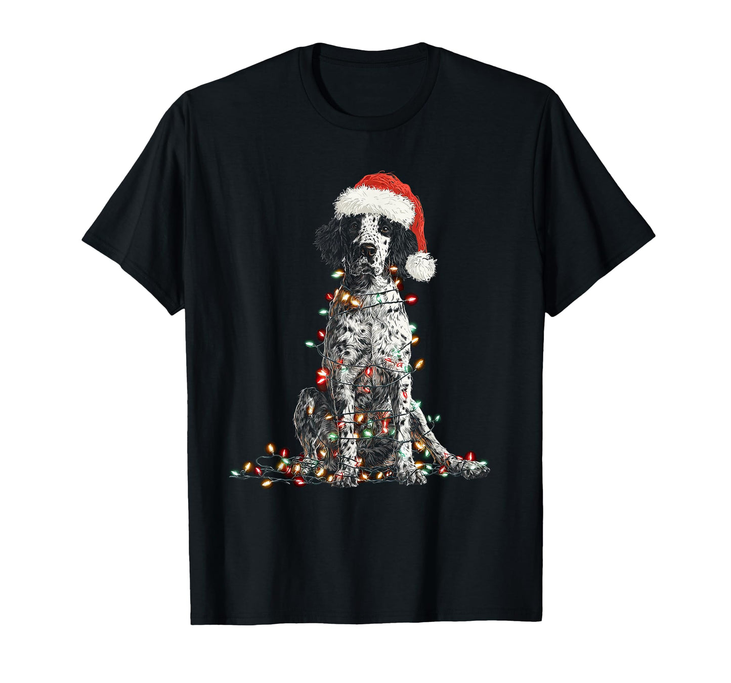 Funny English Setter Christmas Graphics Dog Lights Lover T-Shirt