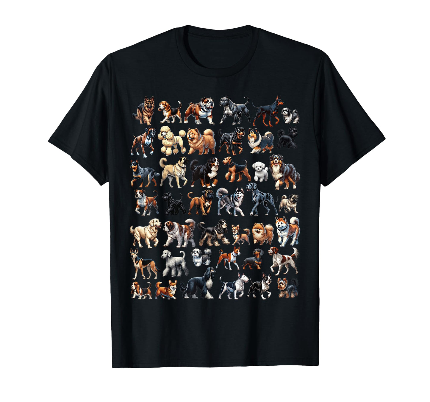 Types Of Dogs Educational Dog Lovers Boys Girls Kids T-Shirt