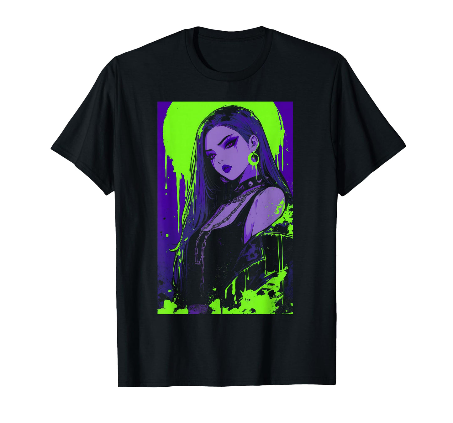 Cybergoth Cybercore Grunge Punk Goth Girl Alt Anime Manga T-Shirt