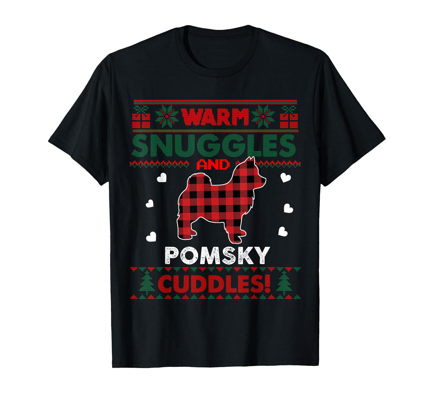 Pomsky Dog Lover Xmas Gifts Pajama Ugly Christmas Sweater Men Women Kids T-Shirt