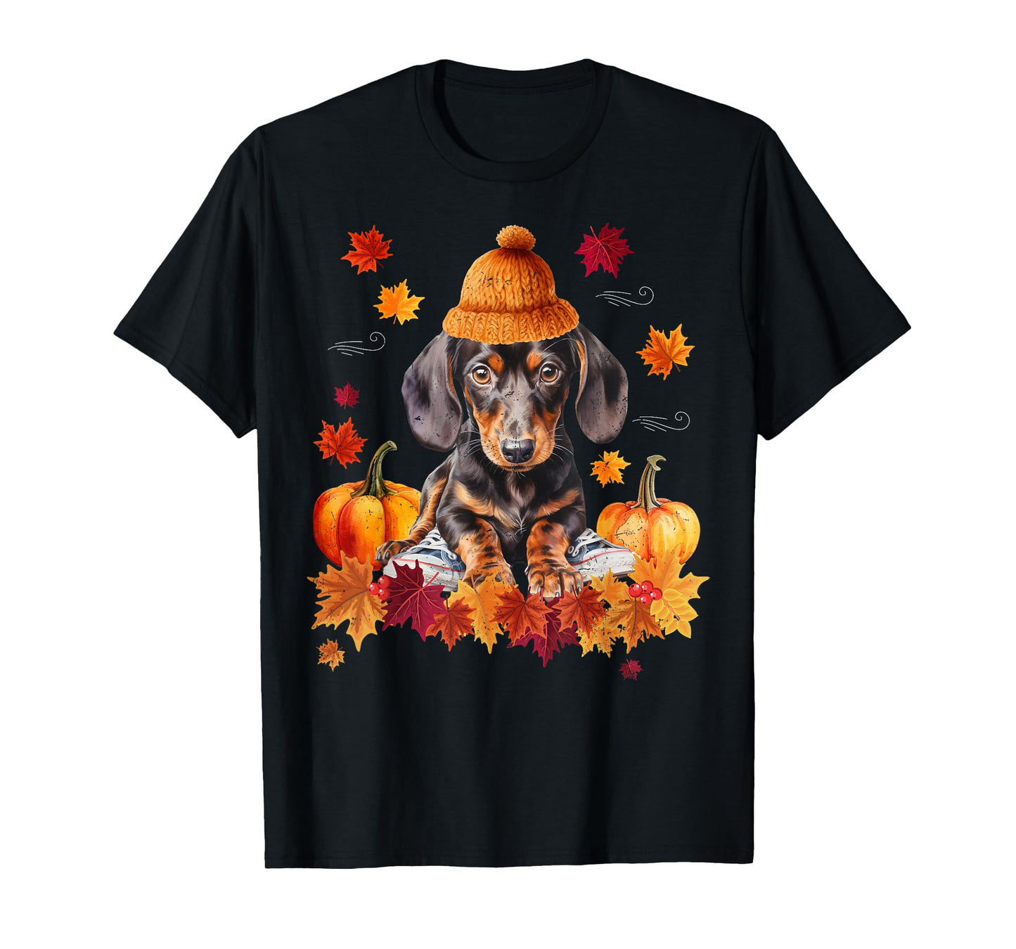 Dachshund Hello Autumn Leaf Fall For Dog Lover T-Shirt