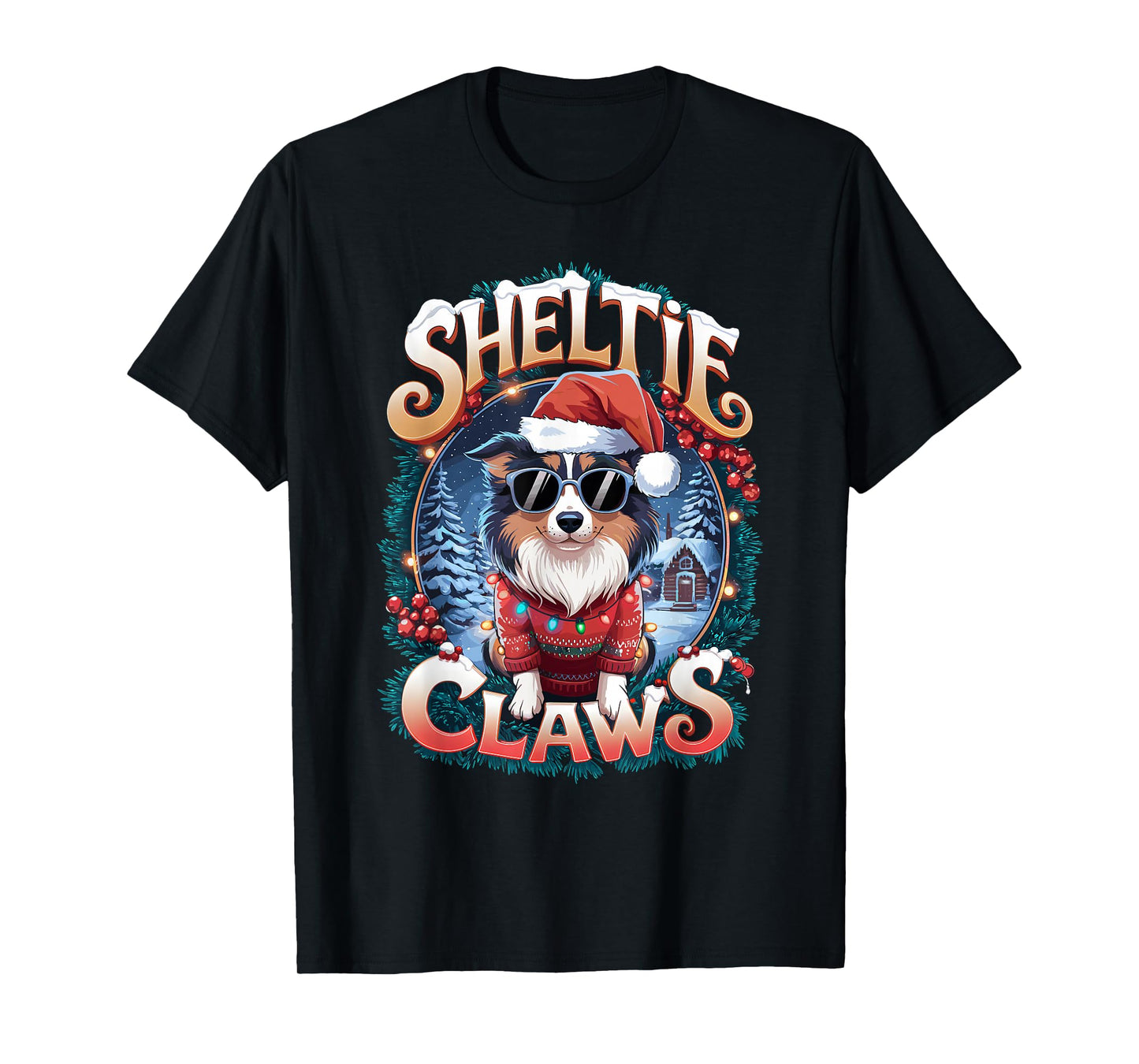 Shetland Sheepdog Owner Costume Sheltie Claws Christmas T-Shirt