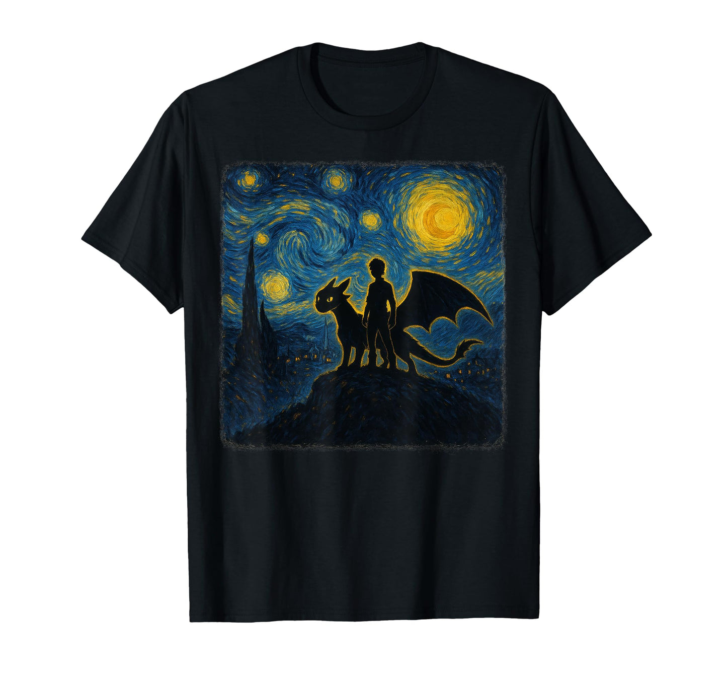 Dragon Starry Night Van Gogh Dragon For Boys Girls Kids T-Shirt
