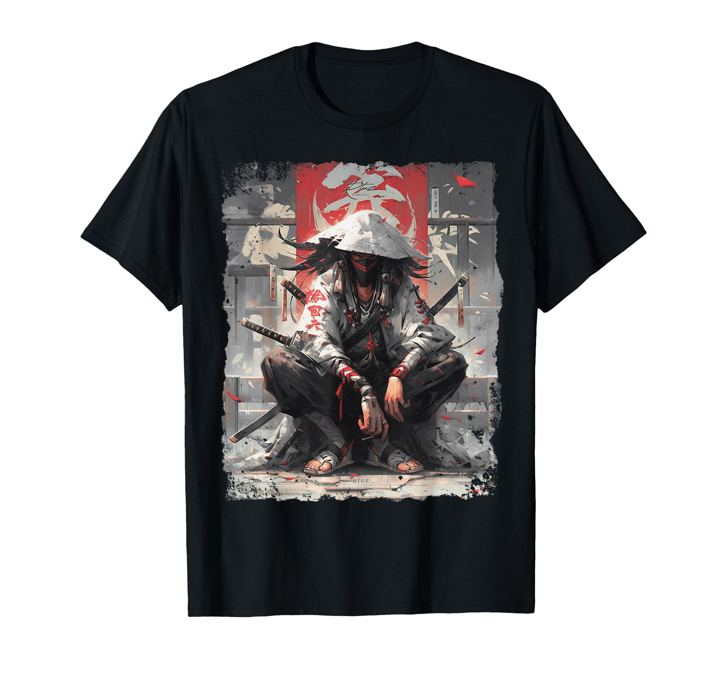 Y2K Samurai Sword Katana Ninja Japan Manga Anime Streetwear T-Shirt