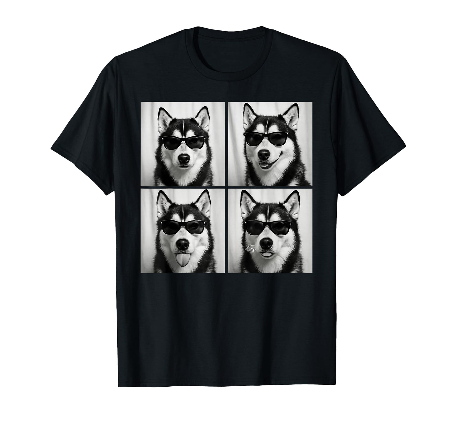 Funny Siberian Husky Lover Cute Huskies Dog Photo Booth T-Shirt