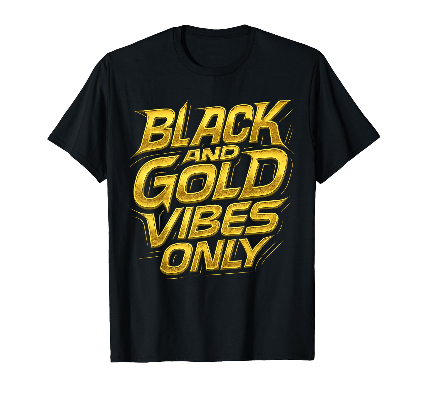 Black and Gold Vibes Only Team Pride T-Shirt