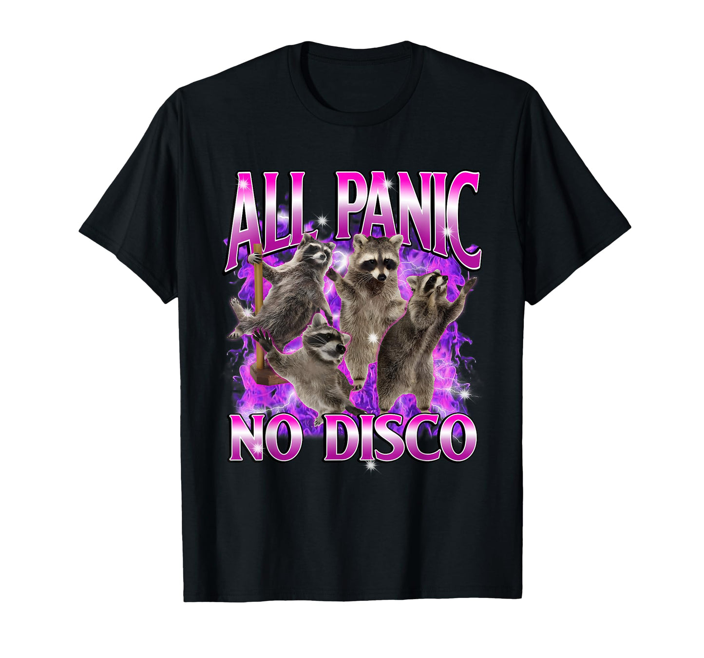 All Panic No Disco Raccoon Meme Funny Ironic Goofy Ahh Meme T-Shirt