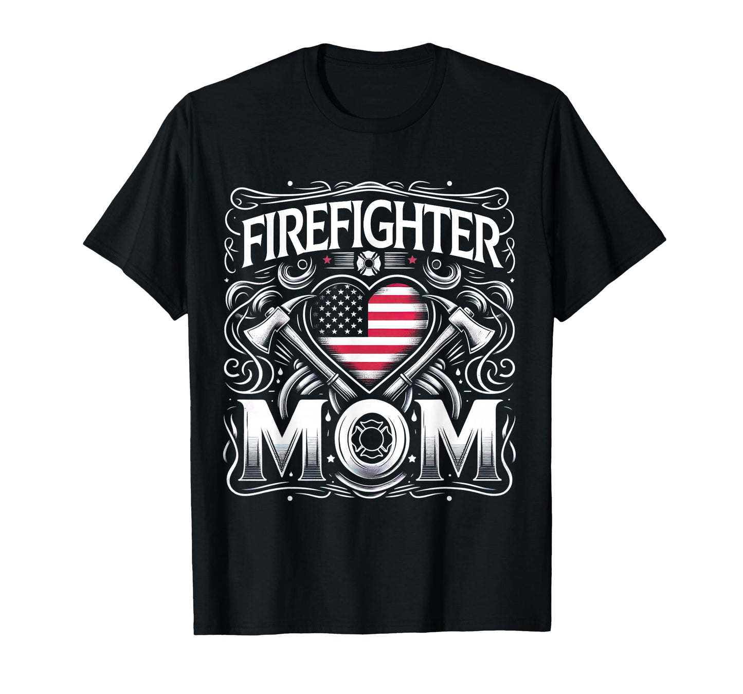 Firefighter Mom Shirt Proud Mother Design Thin Red Line T-Shirt