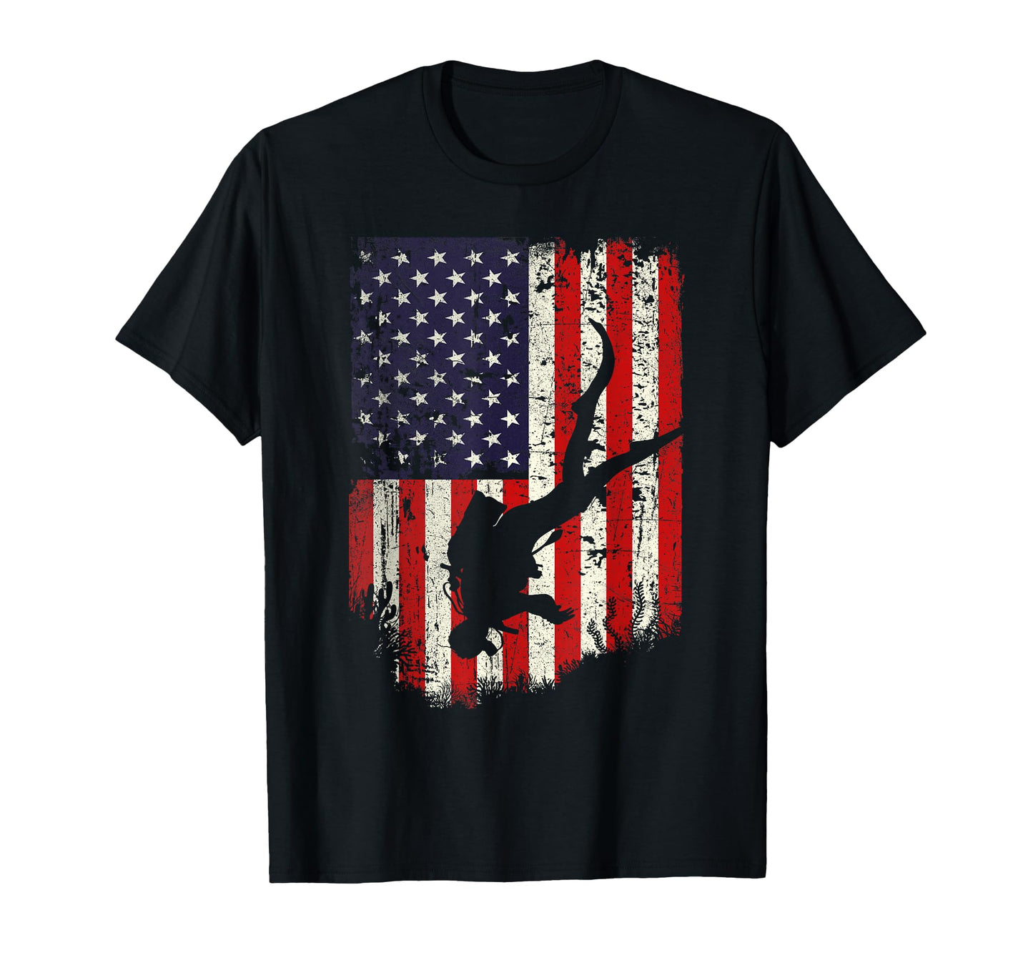 Scuba Diver - Scuba Diving American Flag T-Shirt