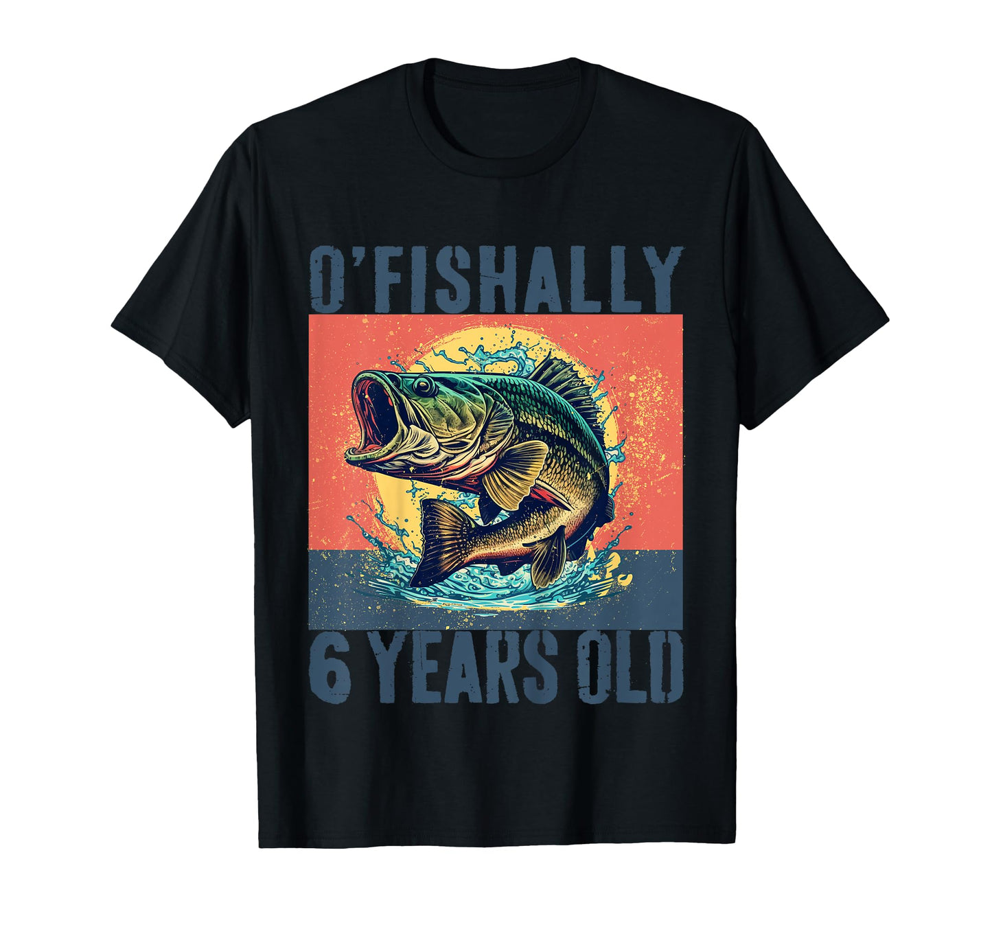 Ofishally 6 Years Old 2019 Fishing Fisherman 6th Birthday T-Shirt