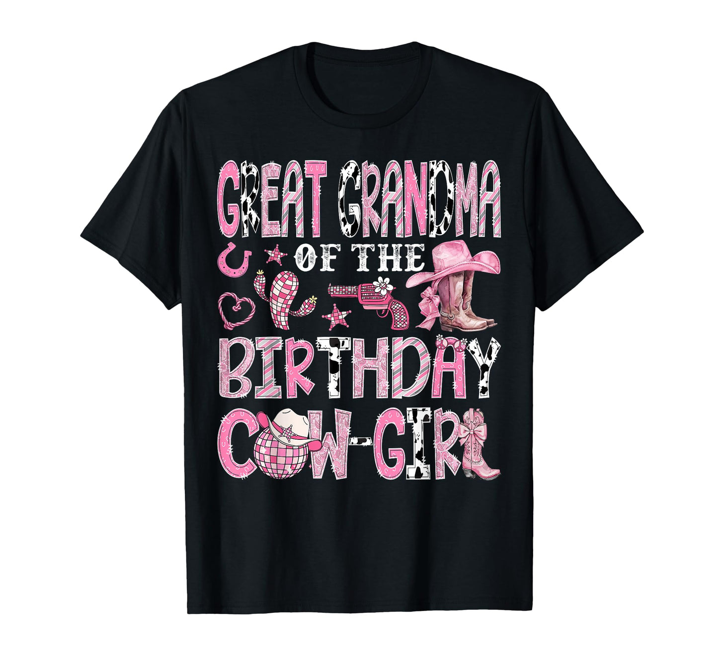 Great Grandma Of The Birthday Cow-Girl Rodeo Western Bday T-Shirt