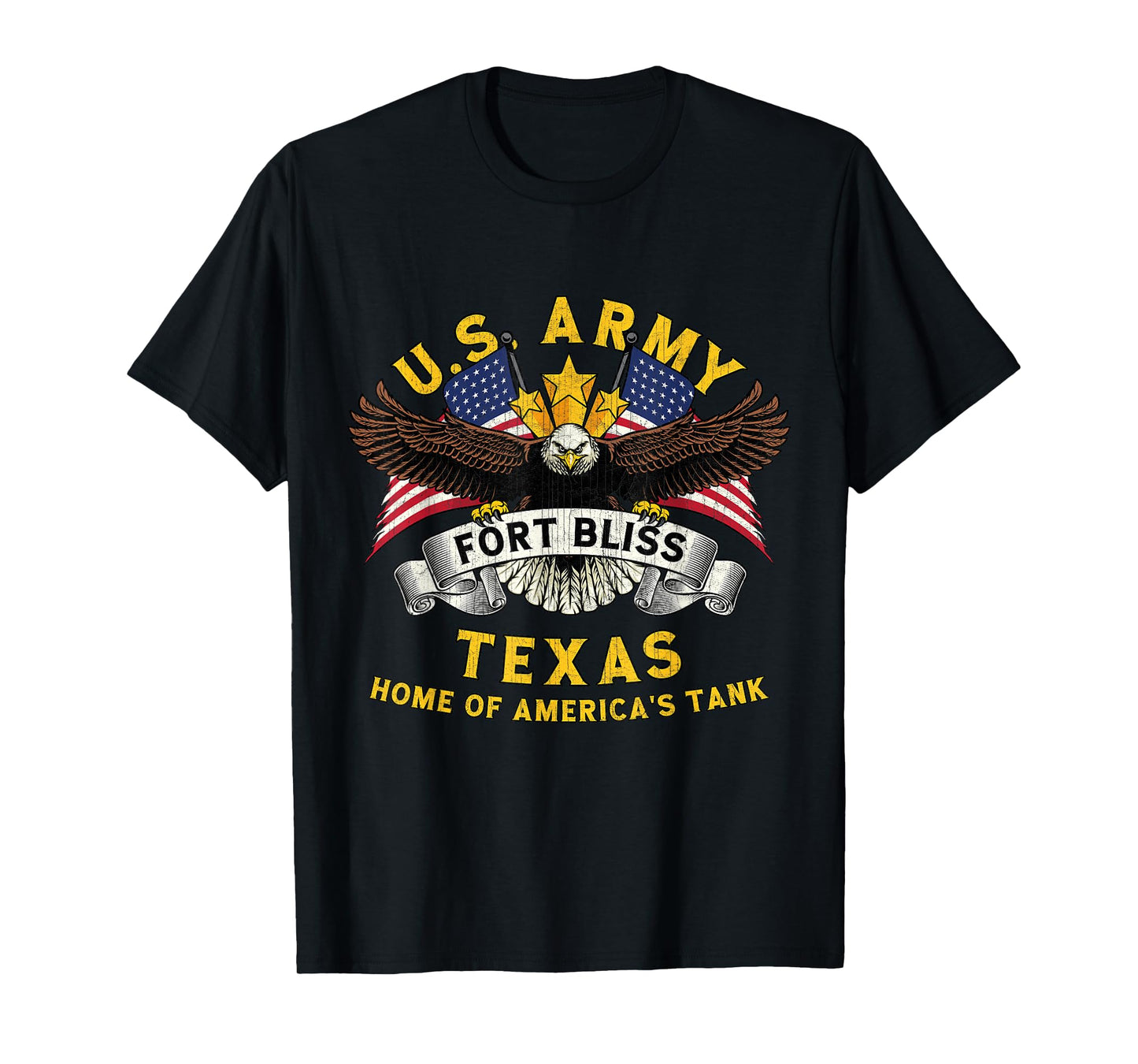 Fort Bliss Texas TX Vintage Military Base Veterans Day Tee T-Shirt