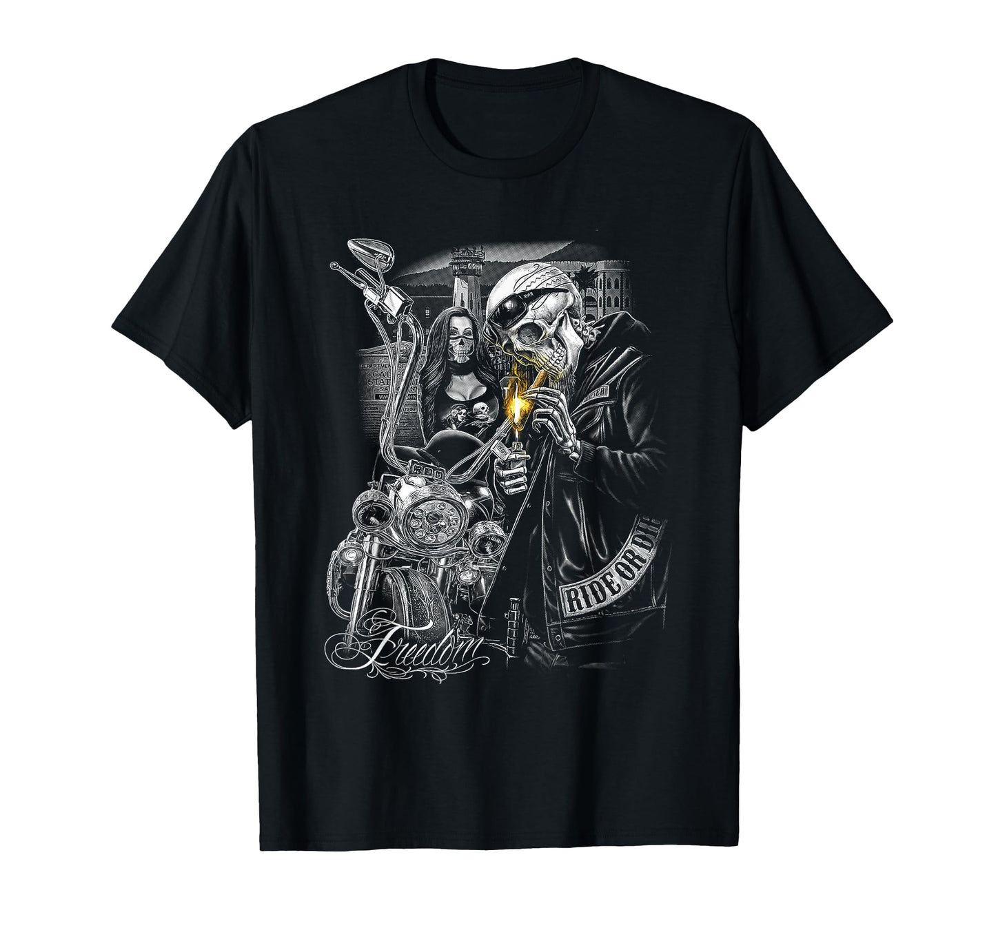 MOTORCYCLE MOTOR CYCLE MOTORCYCLE MECHANIC HALLOWEEN SCARY T-Shirt