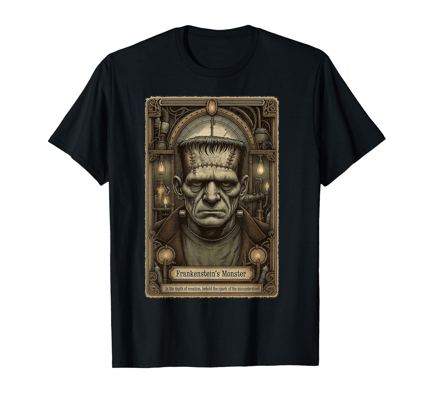 The Monster Frankenstein Vintage Halloween Tarot Card T-Shirt