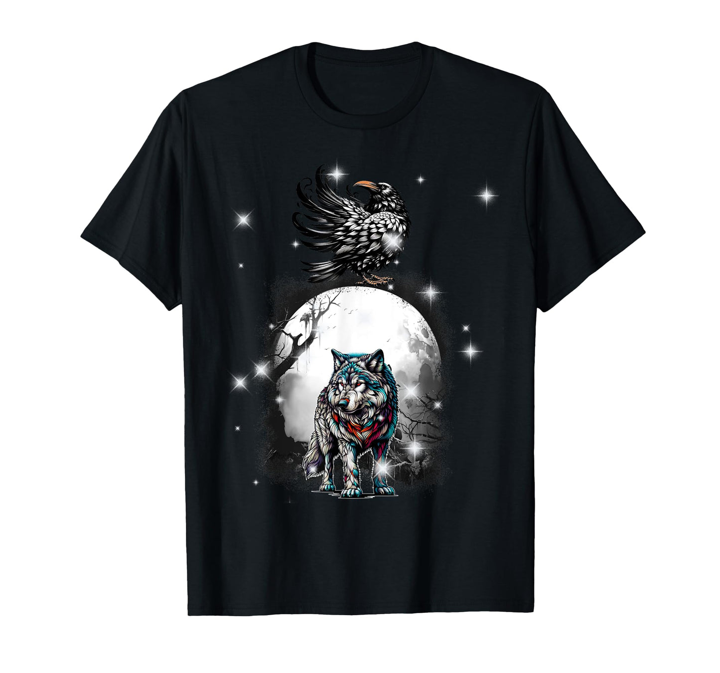 Fairy Tale Figurine Children Child Raven Forest Mystical Wolf T-Shirt