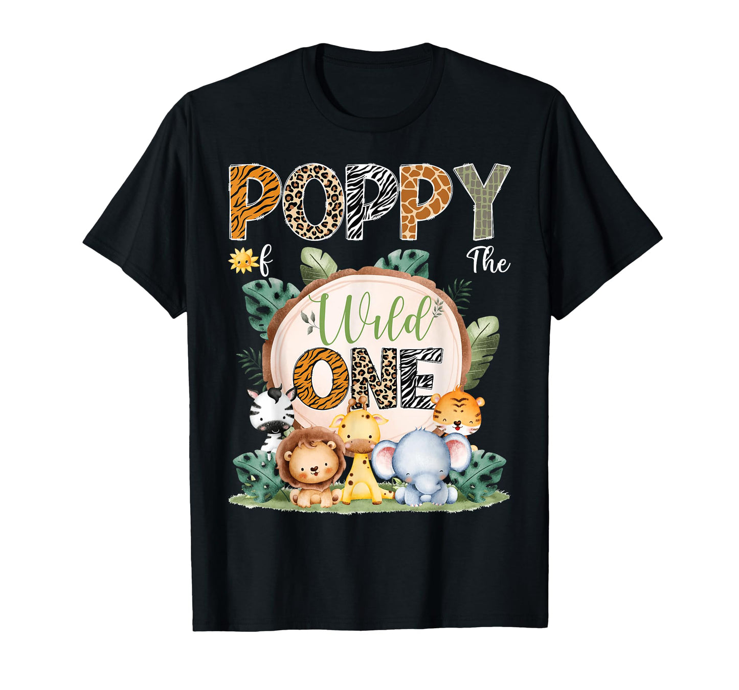 Poppy Of The Wild One First Birthday Safari Woodland T-Shirt