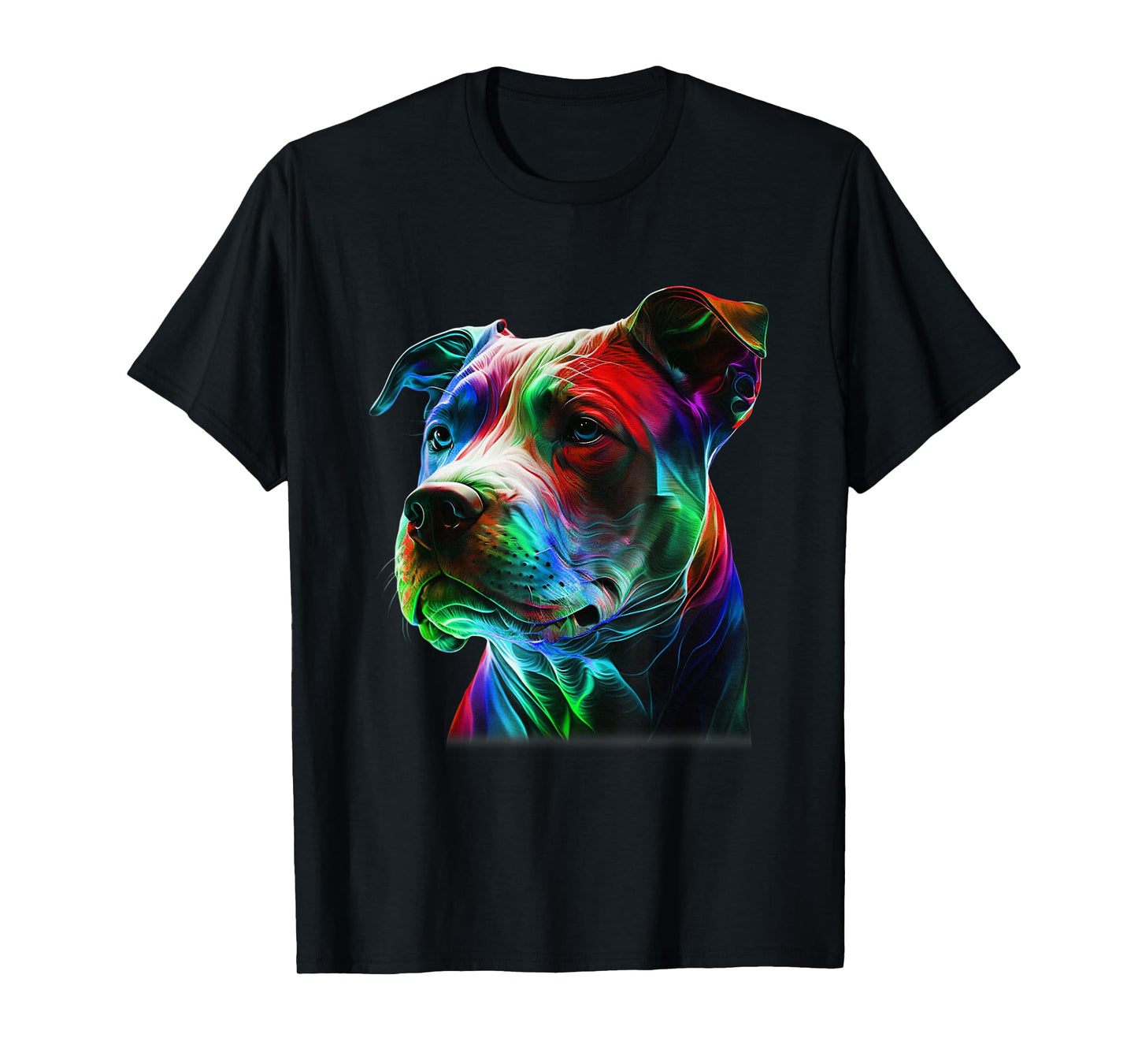 Colorful Pit-Bull Beauty Graphic Art Pitbull Dog Lover T-Shirt