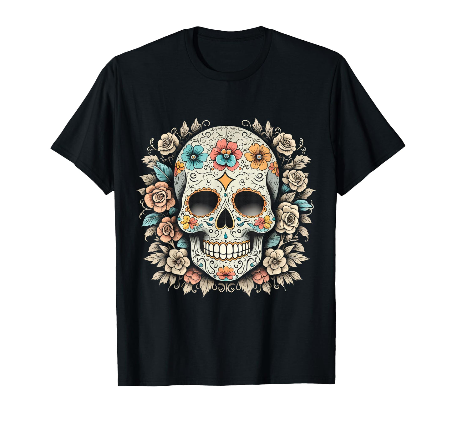 De Los Muertos Day of the Dead Sugar Skull Halloween Women T-Shirt