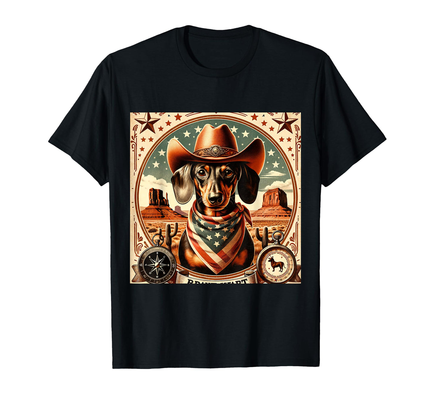 Funny Sheriff Dog Shirt Dachshund Dog Mom Dad Wild West Tee T-Shirt for Men Women Kids
