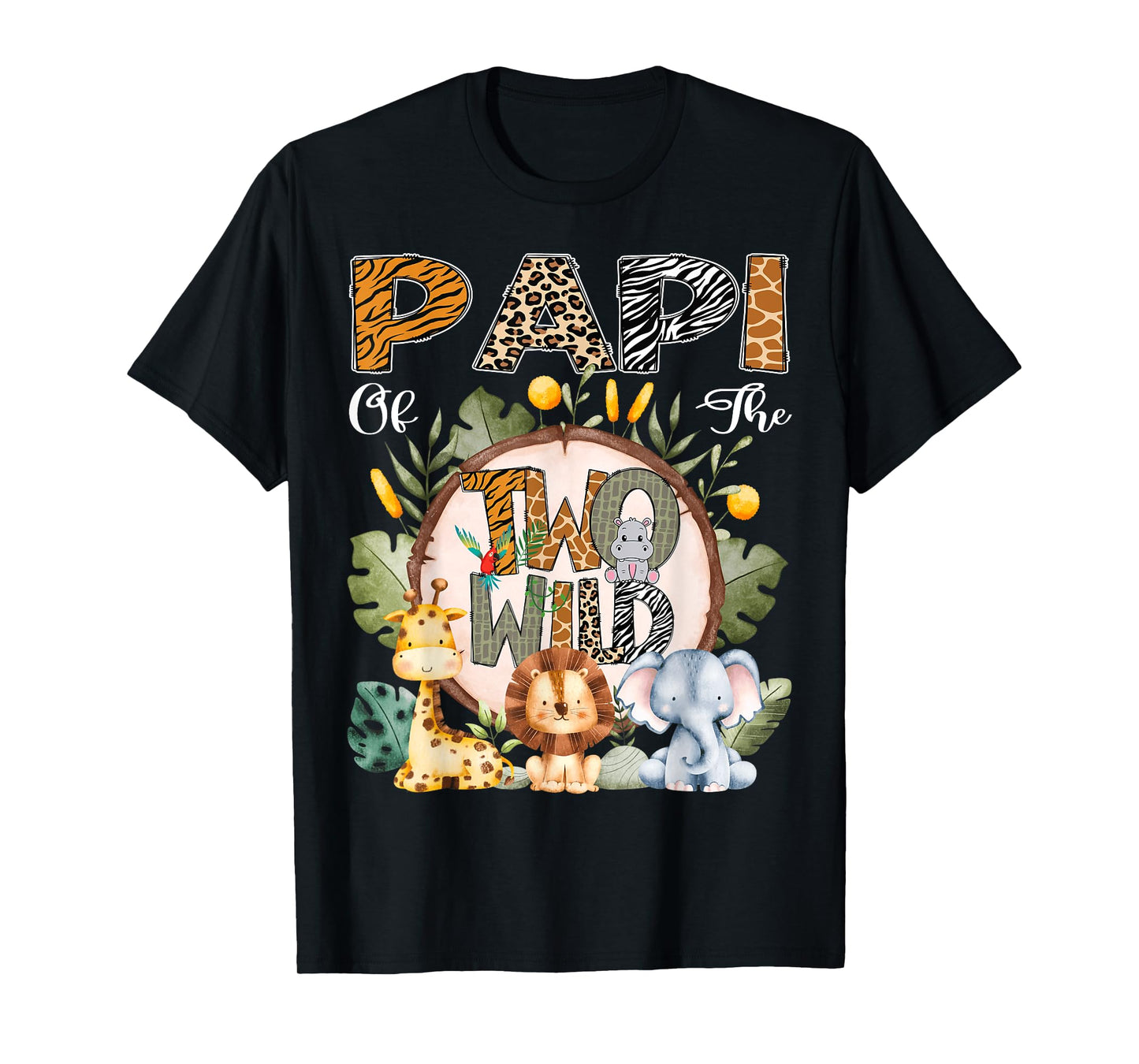 Papi Of The Two Wild Animal Safari 2Nd Birthday Party T-Shirt