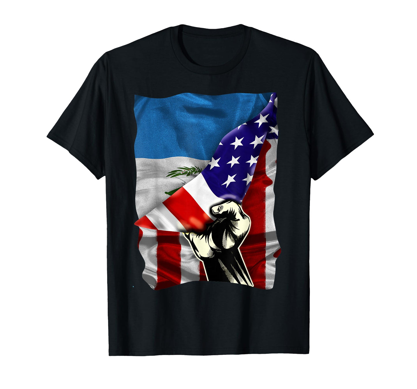 Half American Flag Guatemalan ROOTS USA Flag Guatemala DNA T-Shirt