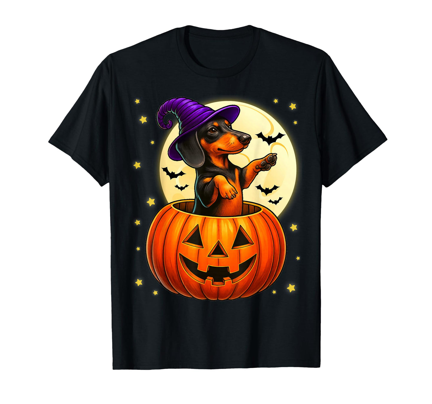 Cute Dachshund Jack O Lanterrn Halloween Costume Men Women T-Shirt