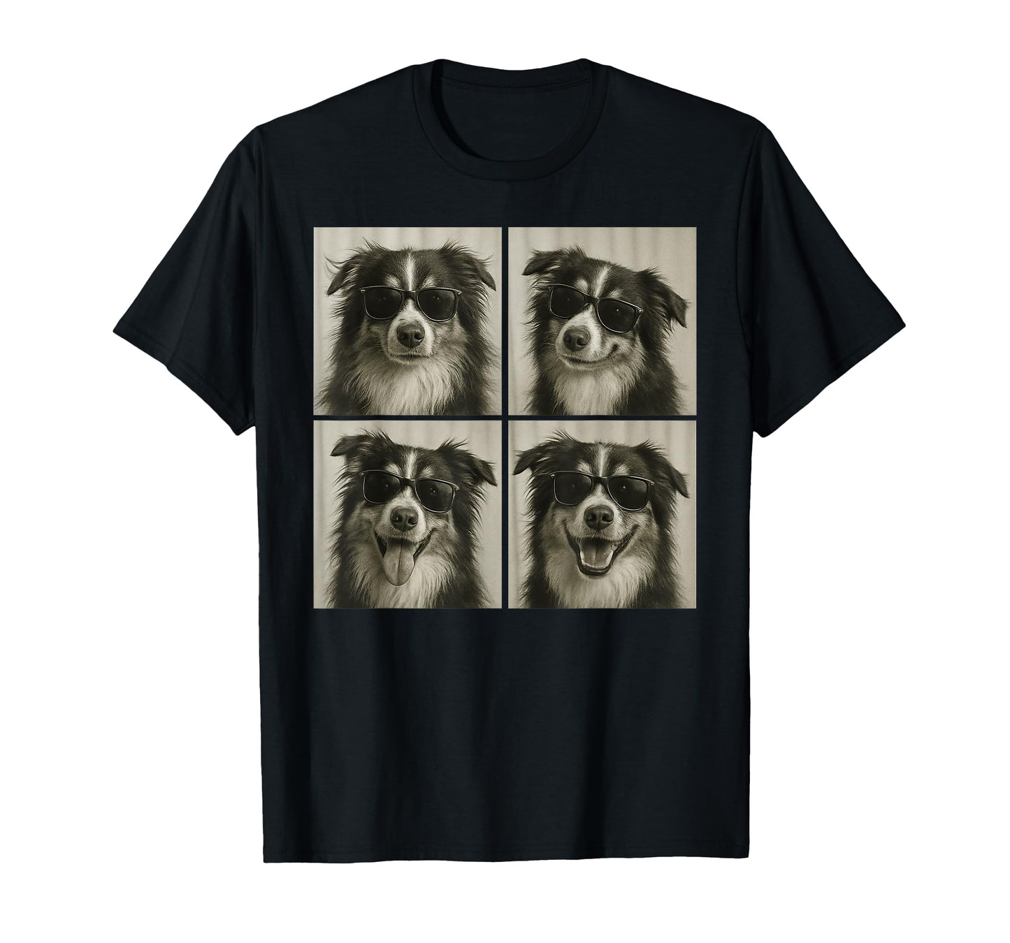 Funny Australian Shepherd Lover Cute Aussie Dog Photo Booth T-Shirt for Men Women Kids