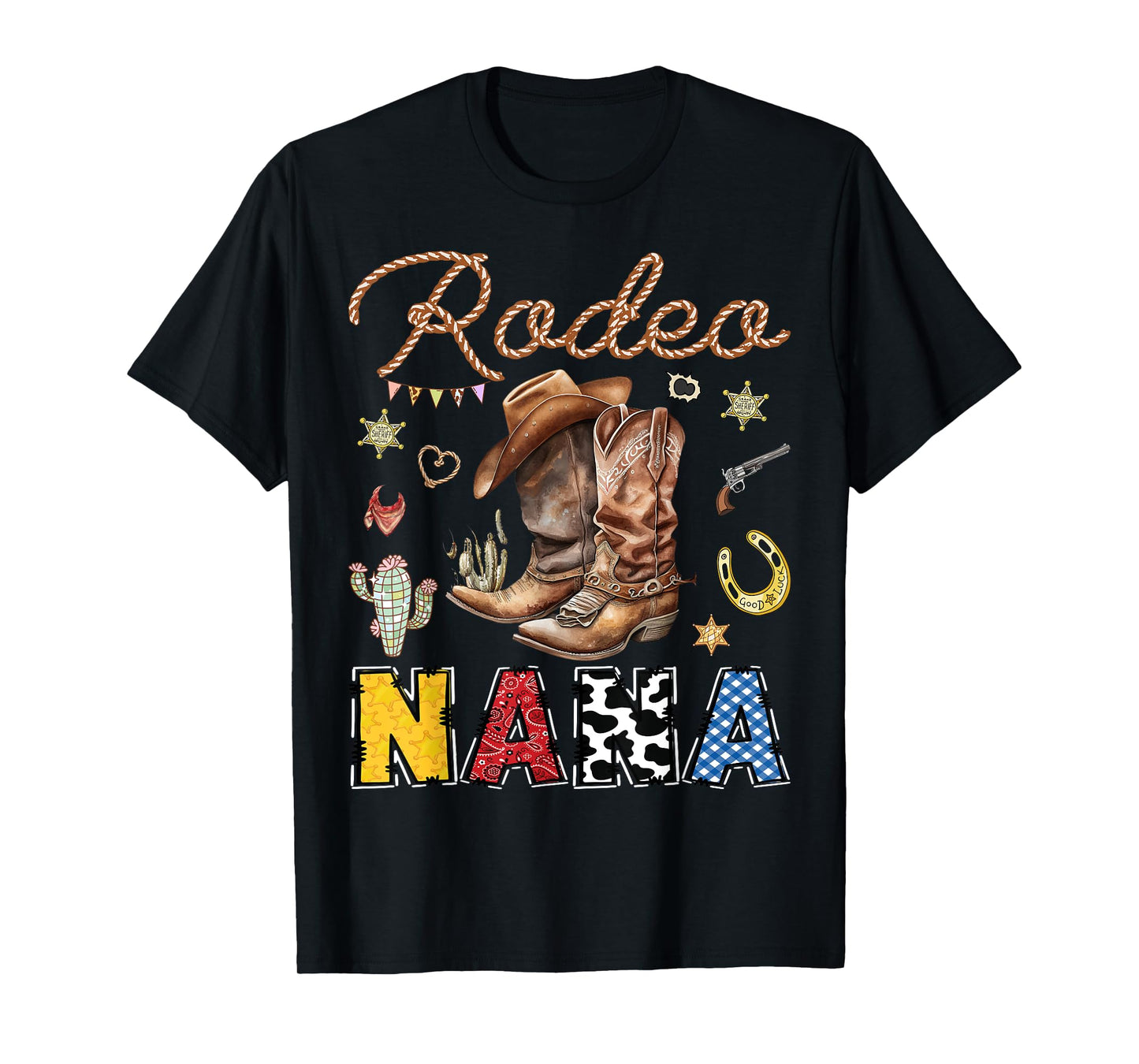 Rodeo Nana Western Cowboy Birthday Matching Family T-Shirt
