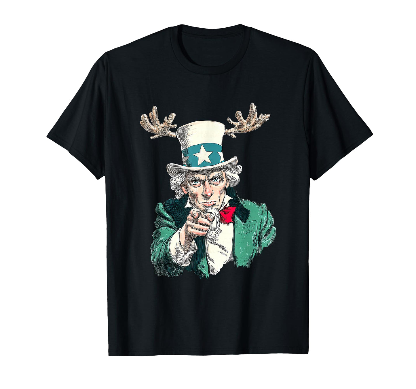 Funny Festive Sam Look with Reindeer Antlers Costume T-Shirt